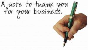 Follow-up marketing with a Thank You note